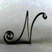 Metal Letter Cake Top - 5" Scroll - N