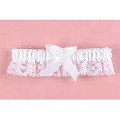 White Double Heart Keep/Throw Garter Set