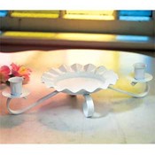 White Metal Candle Holder