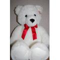White Huggy Bear with Bow