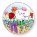 Single Bubble - I Love You - Flower Basket Balloon
