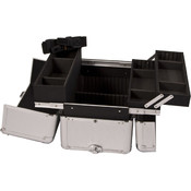 Silver Dot Pro Makeup Rolling Case