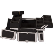 Black Croc Rolling Makeup Case