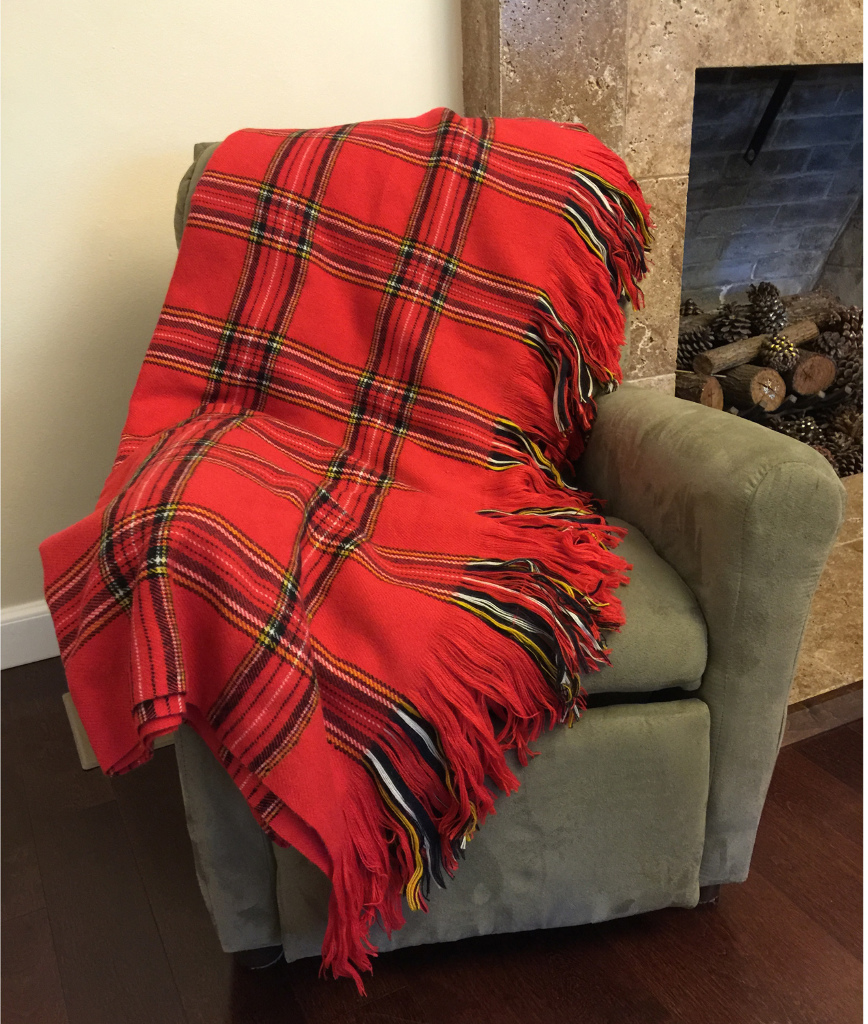 Wholesale Deluxe Knitted Throw Blanket Plaid Red DollarDays