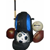 Bat Backpack with Zippered Bottom  22"x14"x5.5" Black/Blue