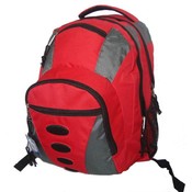 600D Polyester Backpack 16.5"x11.5"x6.5",Red/Gray