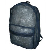 18" Mesh See-through Student Backpack - Navy