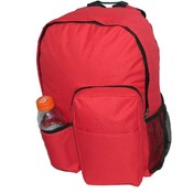 17" Backpack w/water bottler holder, 17"x12.5"x5.5" Red.