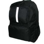 18" Backpack w/ reflective stripe, 18"x13"x6", Black.