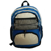 18" Backpack w/2 main compts, 18"x13"x8",Royal/Beige.