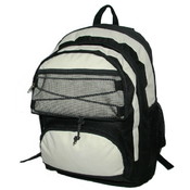 18" Backpack w/2 main compts, 18"x13"x8",Black/Beige.