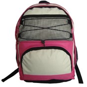 18" Backpack w/2 main compartments  - Hot Pink/Bei