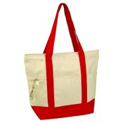 12 oz Cotton Deluxe Zipper Canvas Shopping Tote Ba