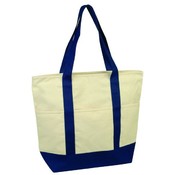 12 oz Cotton Deluxe Zipper Canvas Shopping Tote Ba