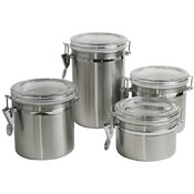 Canister Set 4  Pieces Stainless Steel