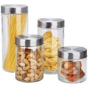 4 Piece Glass Canister Set