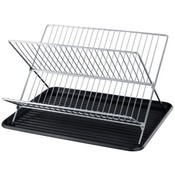 Folding Dish Rack W/Black Tray