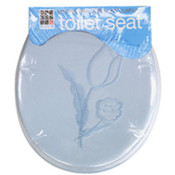 Toilet Seat Soft With Embroidery -  Lt.Blue