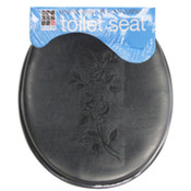 Toilet Seat Soft With Embroidery -  Black