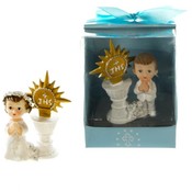 Child Praying Next to Basin Poly Figurine