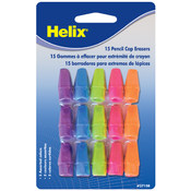 Pencil Cap Erasers Asst. Colors- 15 pack
