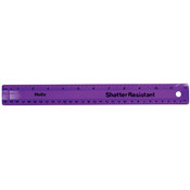12" (30cm) Shatter Resistant Ruler - Asst.Tints