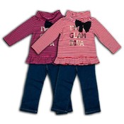 Infant Girl's Knit Top With Jean set