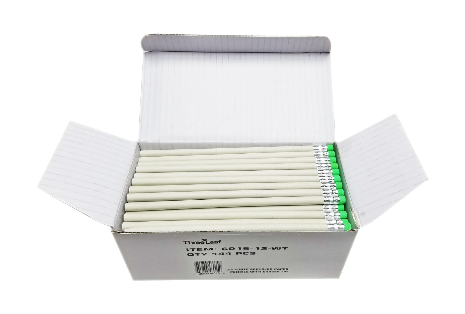 Bulk 2 Pencils Recycled Paper, 144 Count, White DollarDays