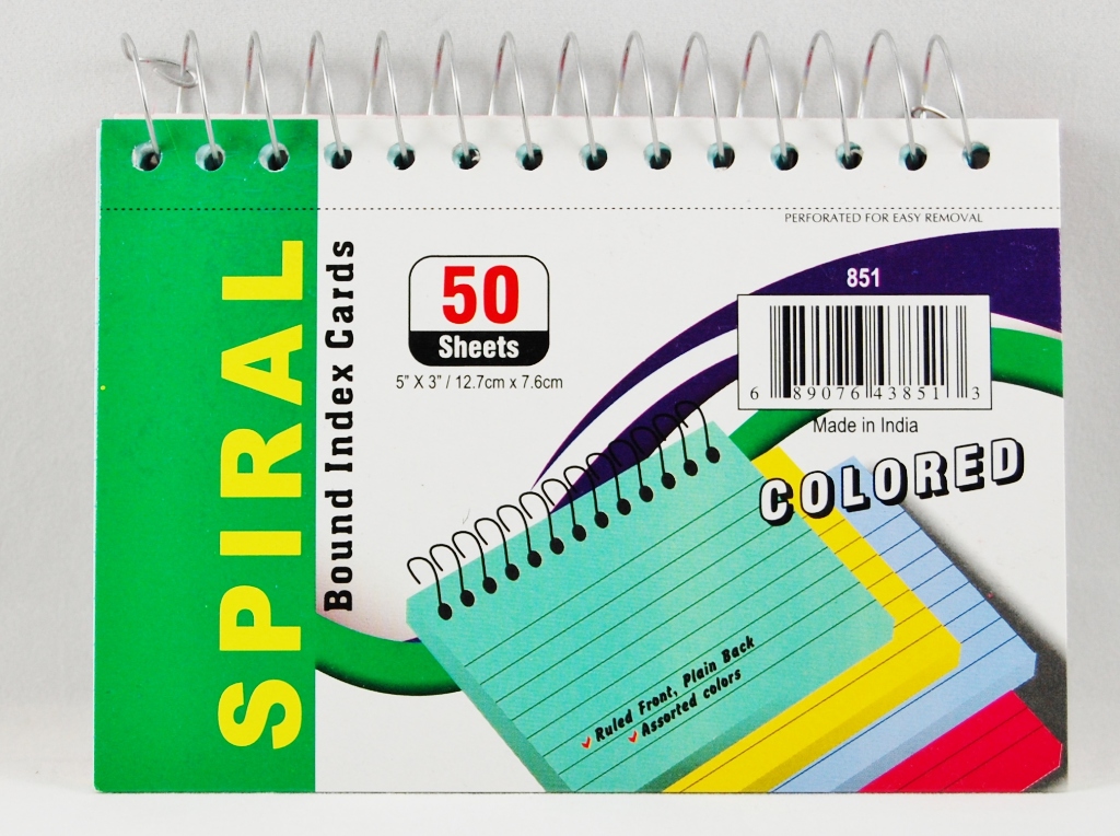 Wholesale Spiral bound color index cards DollarDays