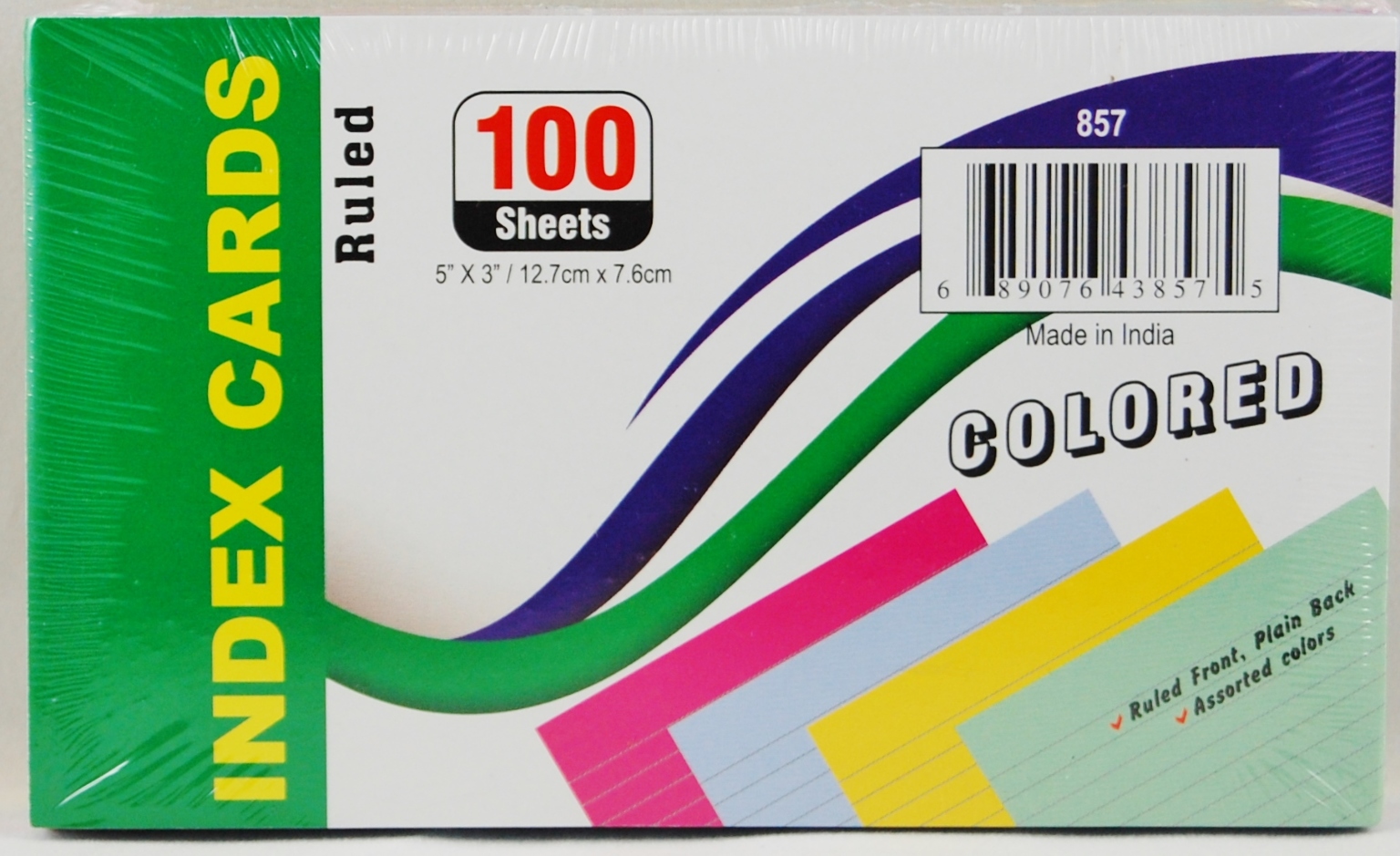 colored unruled index cards 3x5