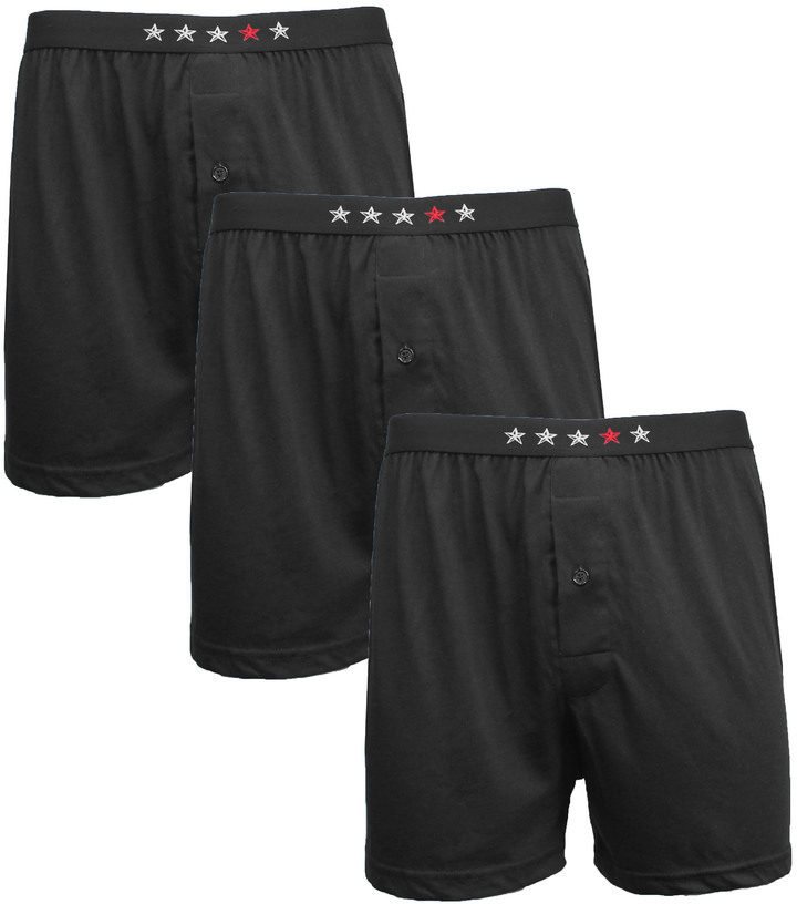 Wholesale Galaxy Men's Knit Boxer Shorts Black, Small, 3 Pack (SKU