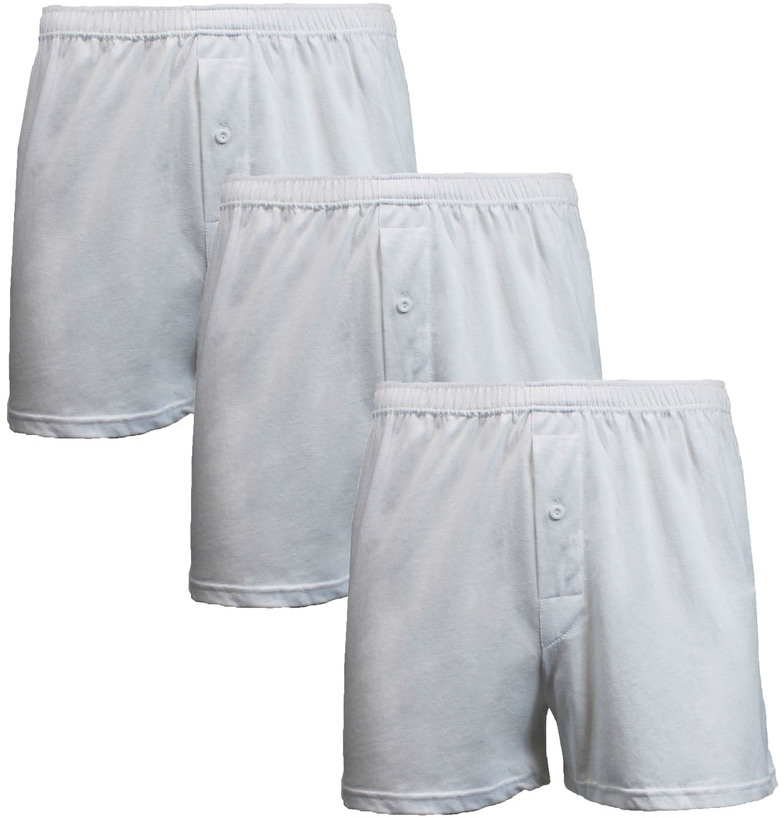 Wholesale Galaxy Men's Knit Boxer Shorts White, Large, 3 Pack