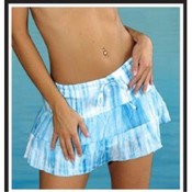 Junior Stripe-Dye Cotton Gauze 3-Tier Skirt