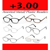 Reading Glasses Metal And Plastic Frames +3.00