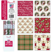 Traditional Botanical Christmas Roll Wrap
