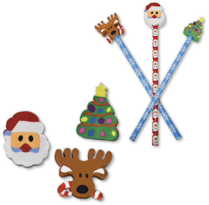 Wholesale Christmas Pencil and Eraser Pack DollarDays