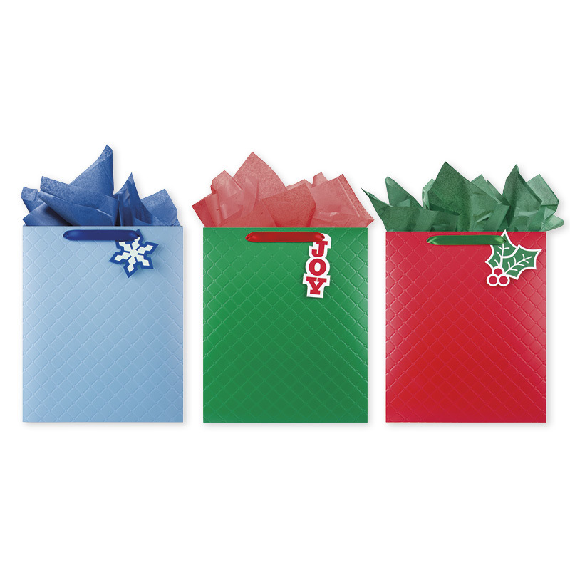 wholesale christmas holiday quilt embossed gift bags sku wholesale christmas holiday quilt embossed gift bags sku