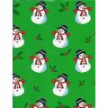 Snowman on Green Ream Wrapping Paper 30" x 833'