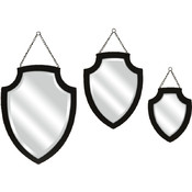 Crestly Black Wall Mirror - Set of 3