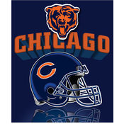 Chicago Bears Light Weight Fleece NFL Blanket (Grid Iron) (50x60")"
