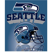 Seattle Seahawks Light Weight Fleece NFL Blanket (Grid Iron) (50x60")"