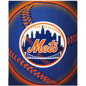 New York Mets Light Weight Fleece MLB Blanket (Flashball Series) (50x60")"