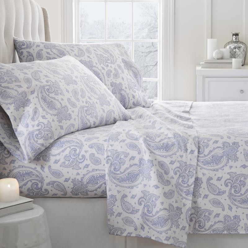 Soft Essentials Premium Paisley Pattern 4 Piece Flannel Bed(12x.81)