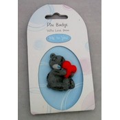 Teddy Bear Heart Pin