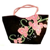 Pink Hibiscus Leisure Canvas Bag