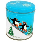 Penguins Round Christmas Tin