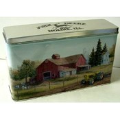 John Deere Red Barn Tall Tin