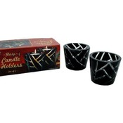 Set 2 Glass Candle Holders
