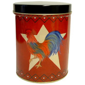 Rooster Round Tall Tin