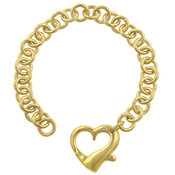 Heart Charm in Goldtone
